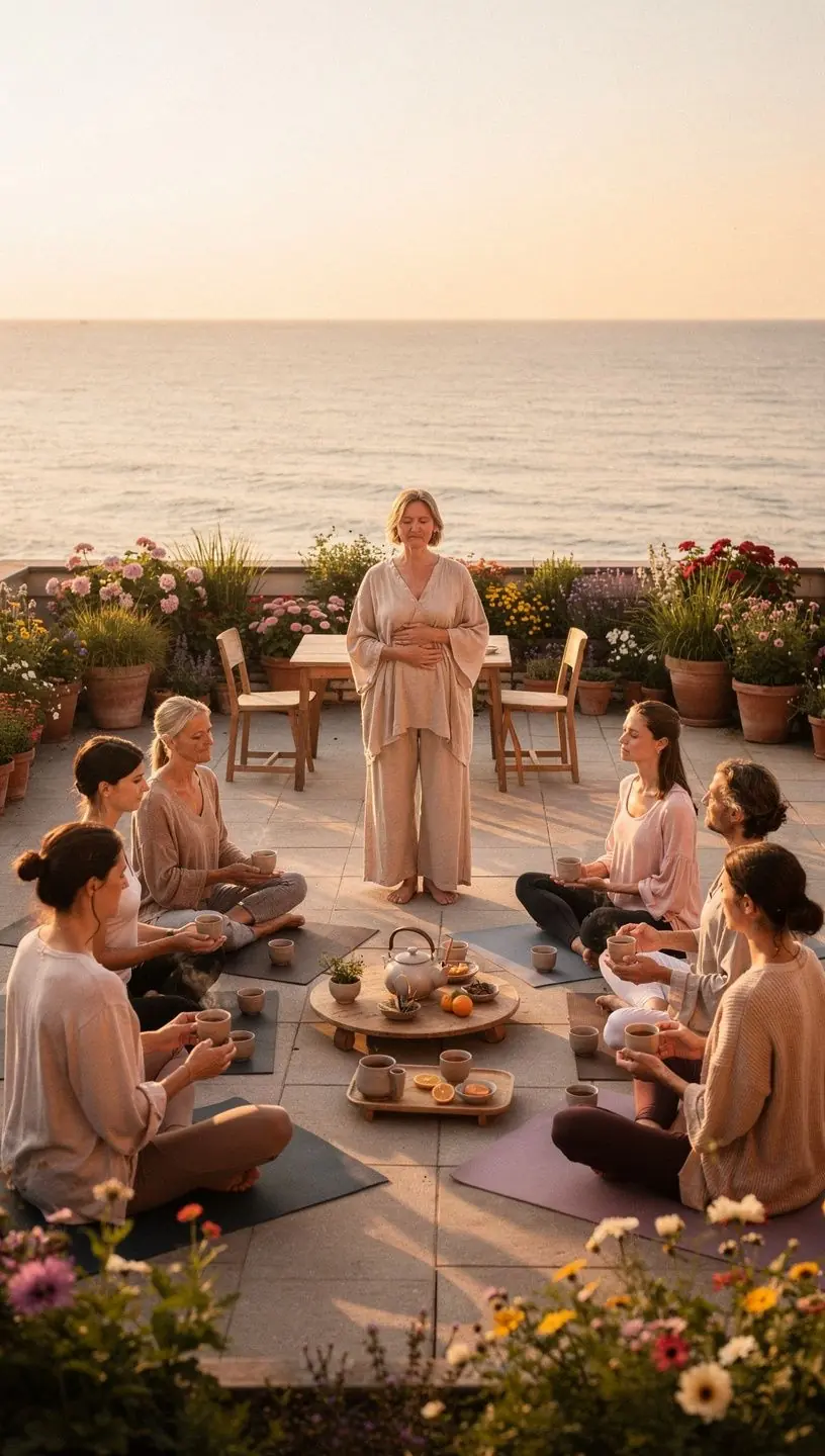 Trifoliate apelsinų arbatos gėrimo akimirka, atpalaiduojanti kūną ir protą.